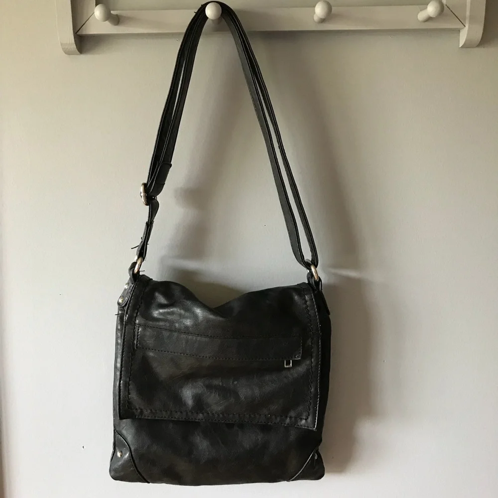 Faux leather satchel